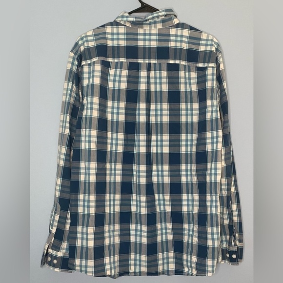 Bixby Nomad Button Up Shirt Long Sleeve Size XL Blue White Checkered EUC - Picture 2 of 5